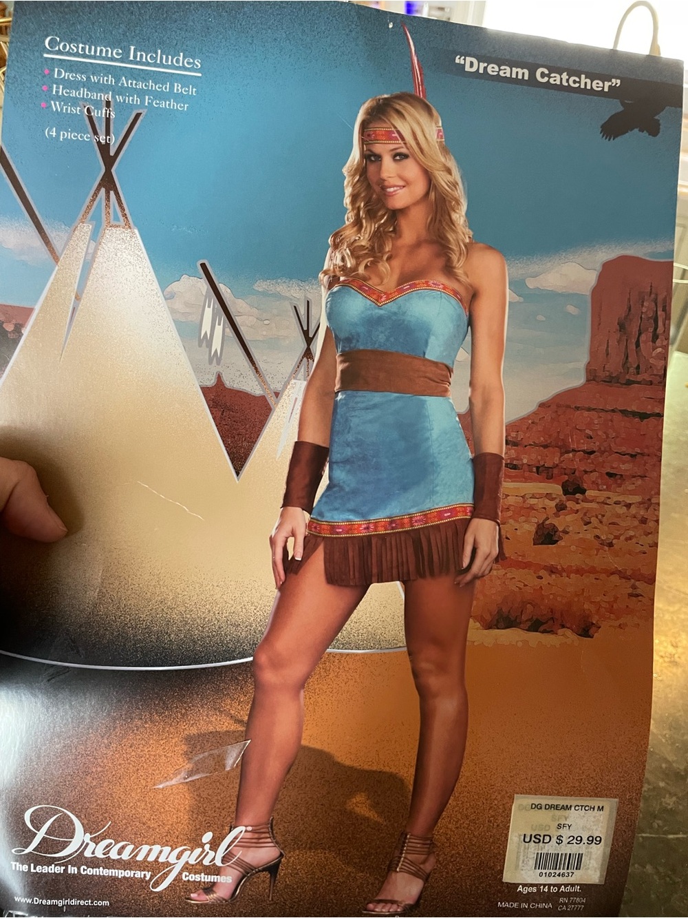 Dreamgirl Native American Dream Catcher Halloween Costume Medium Strapless Dress